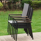 Ensemble de patio 7 pièces avec table en acier et chaises en aluminium – Captiva Designs : Mobilier de salle à manger d'extérieur