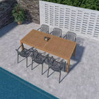Amazonia Beijo 7pc Rectangular Outdoor Patio Dining Set Gray