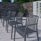 Amazonia Beijo 7pc Rectangular Outdoor Patio Dining Set Gray