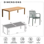 Amazonia Beijo 7pc Rectangular Outdoor Patio Dining Set Gray