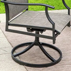 7pc Patio Dining Set with Rectangle Table with 1.57" Umbrella Hole & 360 Swivel Padded Arm Chairs - Captiva Designs