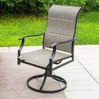 7pc Patio Dining Set with Rectangle Table with 1.57" Umbrella Hole & 360 Swivel Padded Arm Chairs - Captiva Designs