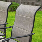 7pc Patio Dining Set with Rectangle Table with 1.57" Umbrella Hole & 360 Swivel Padded Arm Chairs - Captiva Designs