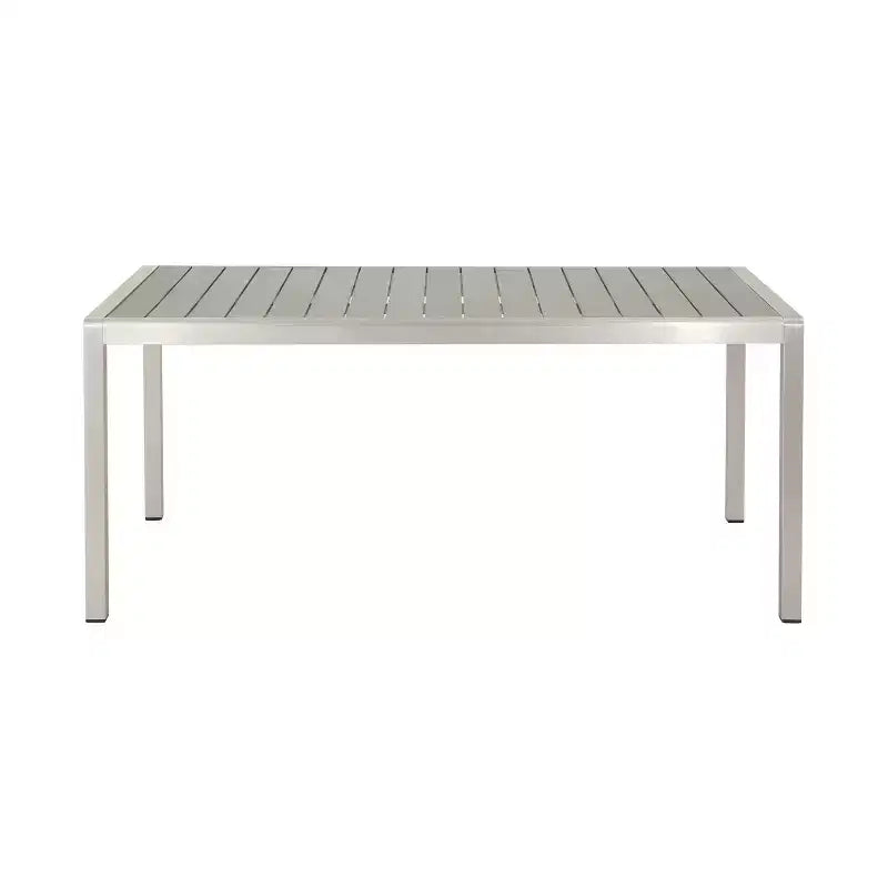 Christopher Knight Home Brooks 7 pcs Outdoor Aluminum and Wood Dining Set with Woven Rope, Gray/Black/Silver