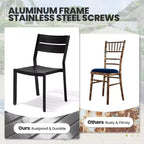 Crestlive Products 9pc Patio Expandable Dining Set Aluminum Outdoor Rectangular Table for 6 to 8 with Chairs