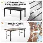 Crestlive Products 9pc Patio Expandable Dining Set Aluminum Outdoor Rectangular Table for 6 to 8 with Chairs