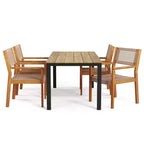 Christopher Knight Home Lysandra 5 pcs Acacia Wood Rope Weave Chairs Dining Set