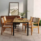 Christopher Knight Home Lysandra 5 pcs Acacia Wood Rope Weave Chairs Dining Set