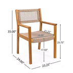 Christopher Knight Home Lysandra 5 pcs Acacia Wood Rope Weave Chairs Dining Set
