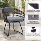 Crestlive Products 9pc Patio Expandable Dining Set Aluminum Outdoor Rectangular Table for 6 to 8 with Ratten Chairs