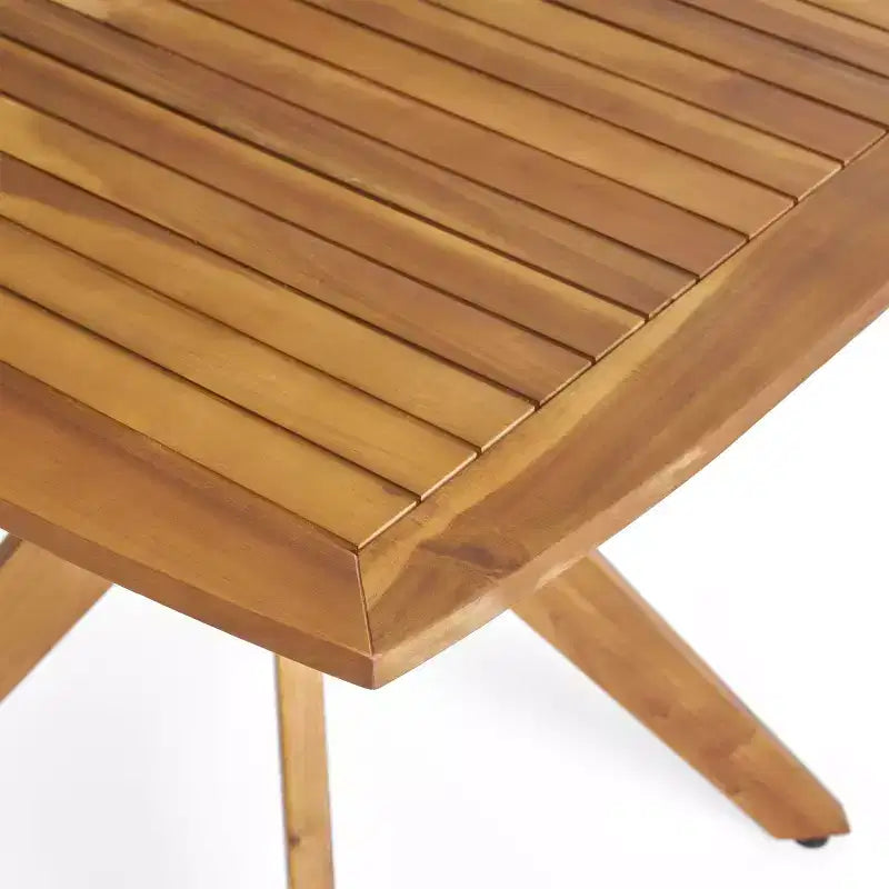 Christopher Knight Home Valmont Outdoor Acacia Wood 5 Piece Dining Set with Cushion, Teak/Cream