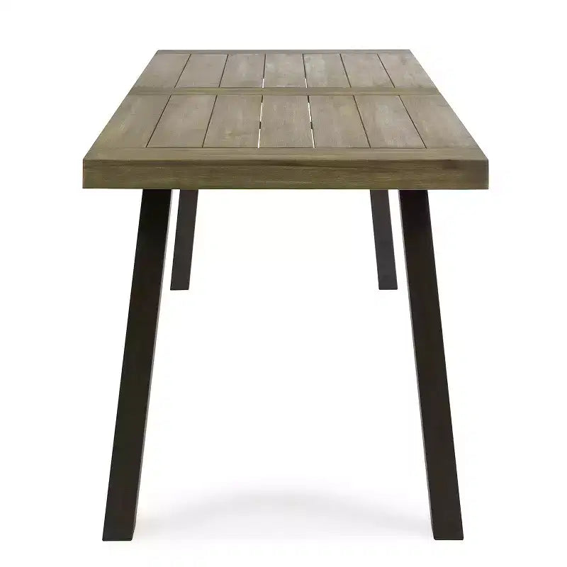 Ensemble de salle à manger d'extérieur 7 pièces en bois d'acacia Christopher Knight Home Safire avec coussins