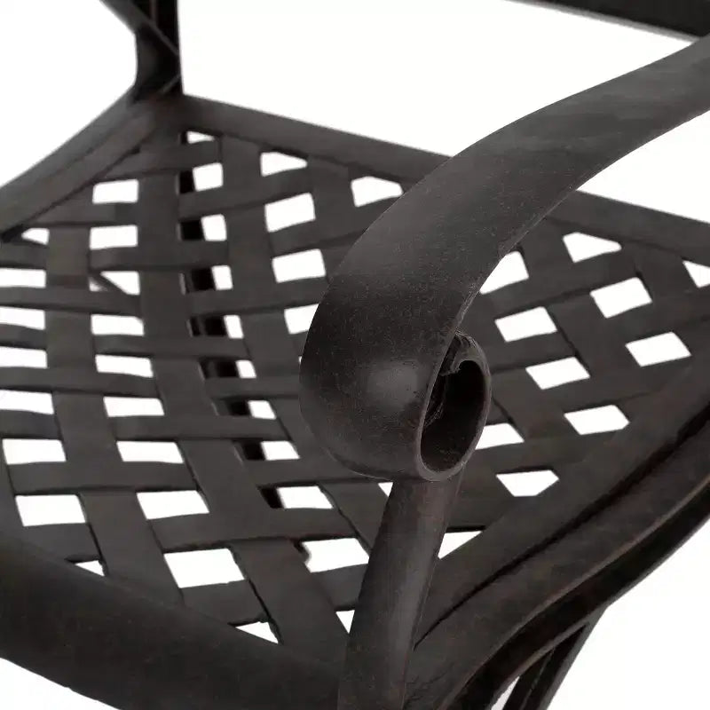 Christopher Knight Home Alfresco Outdoor Aluminum 5 Piece Dining Set with Lattice Design and Umbrella Hole, Bronze