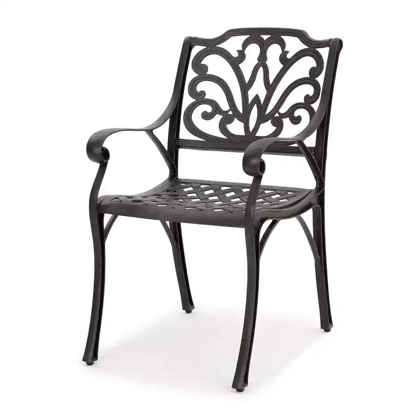 Christopher Knight Home Alfresco Outdoor Aluminum 5 Piece Dining Set with Lattice Design and Umbrella Hole, Bronze