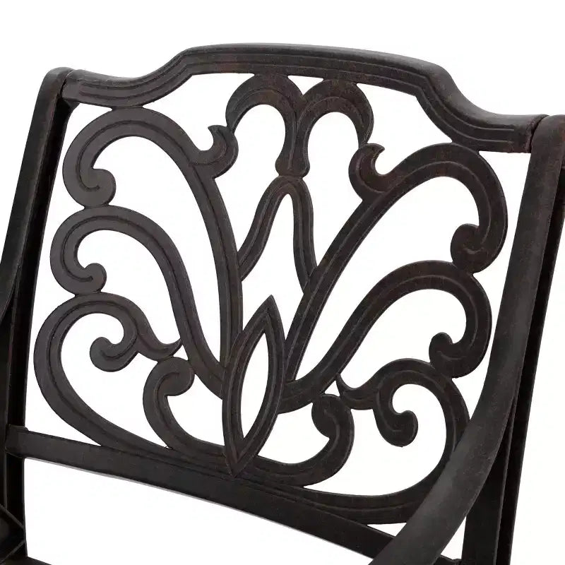 Christopher Knight Home Alfresco Outdoor Aluminum 5 Piece Dining Set with Lattice Design and Umbrella Hole, Bronze