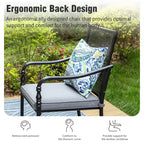 Captiva Designs 9pc Patio Dining Set with Spacious Slat-top Square Metal Table & Steel Frame Chairs