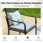 Captiva Designs 9pc Patio Dining Set with Spacious Slat-top Square Metal Table & Steel Frame Chairs