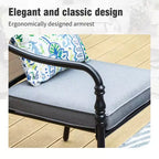 Captiva Designs 9pc Patio Dining Set with Spacious Slat-top Square Metal Table & Steel Frame Chairs