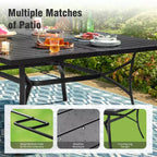 Captiva Designs 9pc Patio Dining Set with Spacious Slat-top Square Metal Table & Steel Frame Chairs