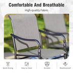 Captiva Designs 9pc Patio Dining Set with Spacious Slat-top Square Metal Table & Steel Frame Chairs