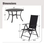 Chaises de salle à manger d'extérieur Captiva Designs avec motif floral, structure en acier et coussins épais pour l'assise et le dossier