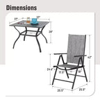 Chaises de salle à manger d'extérieur Captiva Designs avec motif floral, structure en acier et coussins épais pour l'assise et le dossier