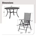 Chaises de salle à manger d'extérieur Captiva Designs avec motif floral, structure en acier et coussins épais pour l'assise et le dossier