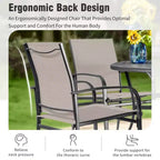 Captiva Designs 7pc Patio Dining Set with Slat-top Rectangle Table & Sling Fixed Chairs
