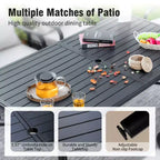 Captiva Designs 7pc Patio Dining Set with Rectangle Steel Table & Rattan Metal Arm Chairs