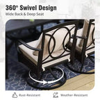 Captiva Designs 7pc Patio Dining Set with Rectangle Steel Table & Rattan Metal Arm Chairs