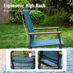 Captiva Designs 7pc Patio Dining Set with Rectangular Steel Table & Aluminum Frame Textilene Chairs