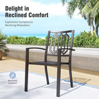 Captiva Designs 7pc Patio Dining Driftwood Finished Rectangle Steel Table & Metal Arm Chairs