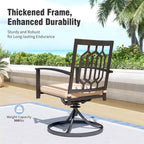 Captiva Designs 7pc Patio Dining Driftwood Finished Rectangle Steel Table & Metal Arm Chairs