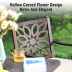 Captiva Designs 7PC Cast Aluminum Patio Dining Set with Rectangle Table & Flower Back Chairs