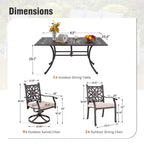 Captiva Designs 7PC Cast Aluminum Patio Dining Set with Rectangle Table & Flower Back Chairs