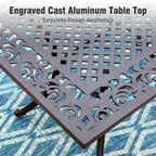 Captiva Designs 7PC Cast Aluminum Patio Dining Set with Rectangle Table & Flower Back Chairs