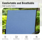 Captiva Designs 6pc Patio Dining Set with Steel Table & Blue Sling Chairs & Blue Umbrella