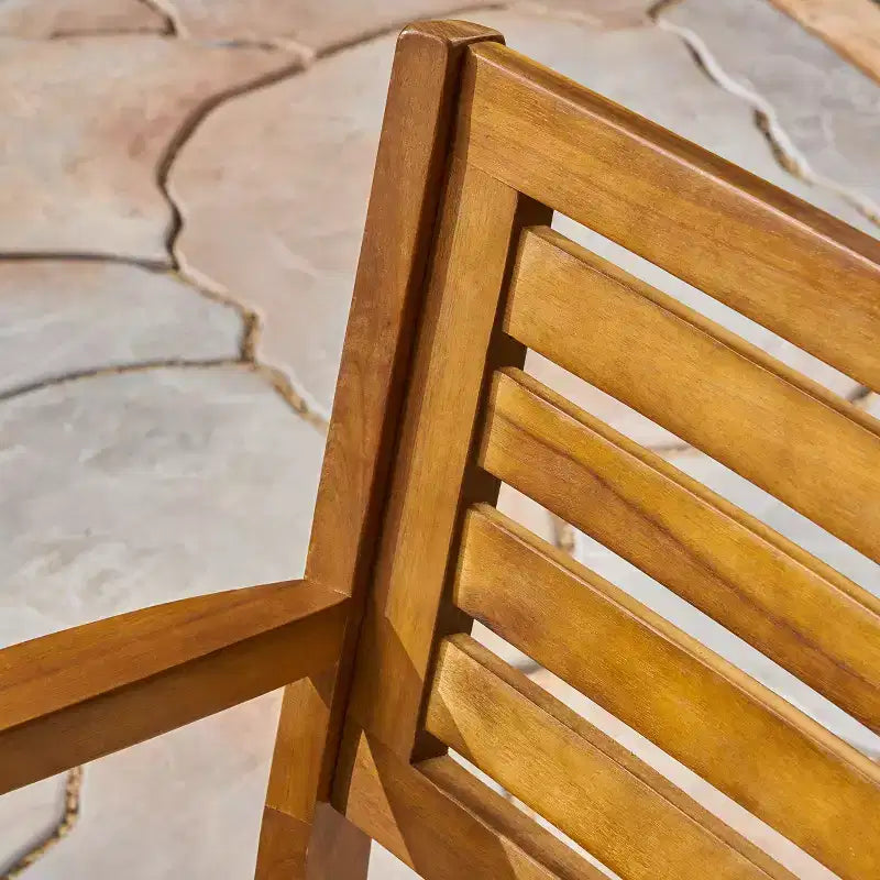 Christopher Knight Home Lovell Ensemble de salle à manger d'extérieur 7 pièces en bois d'acacia et fer avec coussins, teck et crème