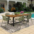 Christopher Knight Home Pablo 7 Piece Outdoor Modern Dining Set with Stackable Chair