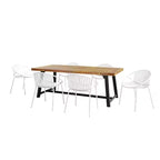 Christopher Knight Home Pablo 7 Piece Outdoor Modern Dining Set with Stackable Chair