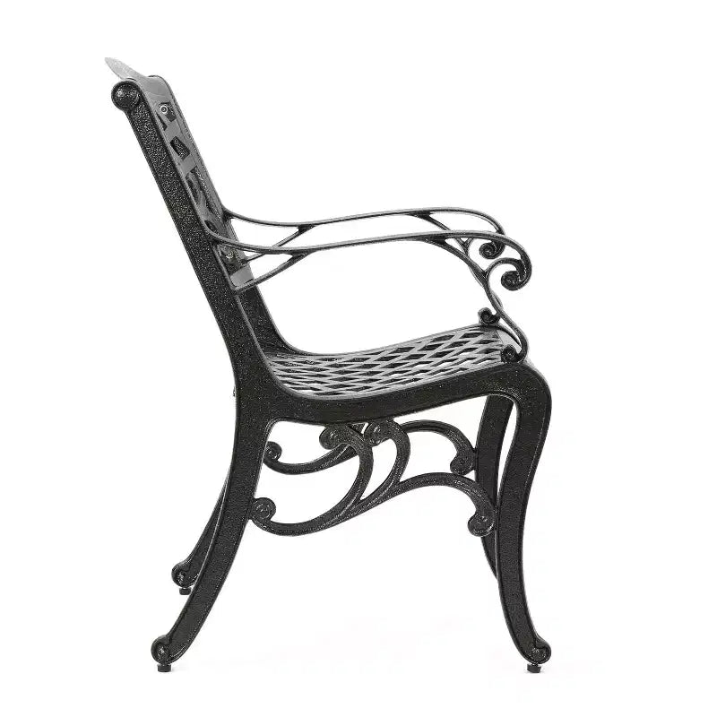 Christopher Knight Home Bogota Outdoor Cast Aluminum 5 Piece Dining Set with Umbrella Hole