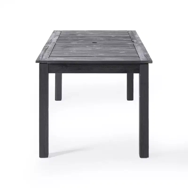 GDFStudio Aloha Outdoor Acacia Wood and Wicker 9 Piece Expandable Dining Set, Light Gray/Gray