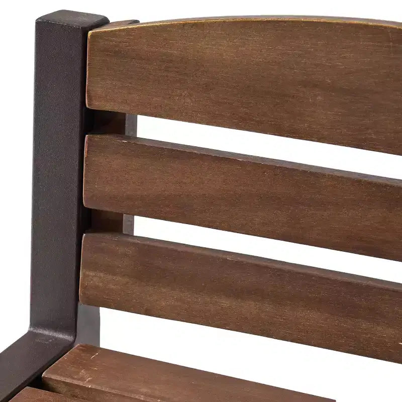 GDFStudio Darnel Outdoor Acacia Wood 3 Piece Bar Set, Dark Brown