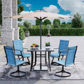 EROMMY 5 Piece Patio Dining Set, Outdoor Dining Table And Chairs Set For 4, 4 Swivel Chairs, 1 Iron Square Table, Patio Furniture Set For Deck
