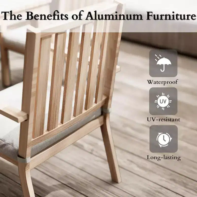 Heynemo 6 Pieces Patio Dining Sets, Aluminum Outdoor Dining Table with 4 Chairs and Bench, Patio Dining Furniture Set with Removable Cushion