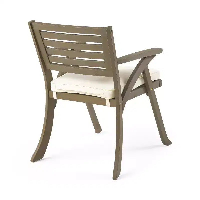 GDFStudio Zhana Outdoor Acacia Wood 7 Piece Dining Set with Cushion