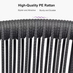 PURPLE LEAF Outdoor Dining Set 9 Pcs Patio Aluminium Table and Rope Weave Chairs Included Cushions for Backyard Decor Kitchen