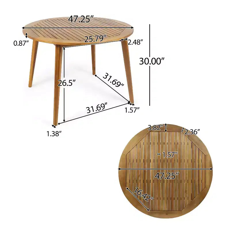 Christopher Knight Home Maura Ensemble de salle à manger d'extérieur 5 pièces en bois d'acacia avec coussins résistants à l'eau