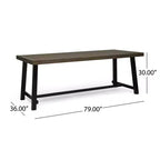 Christopher Knight Home Claude Outdoor Mesh and Acacia Wood 9 Piece Dining Set with 79 Dining Table