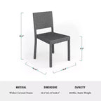 Martha Stewart Bedford 7-Piece Indoor-Outdoor Dining Set with 6 Stackable Dining Chairs and 62 Patio Table with Engineered Wood Top in Rattan Wicker